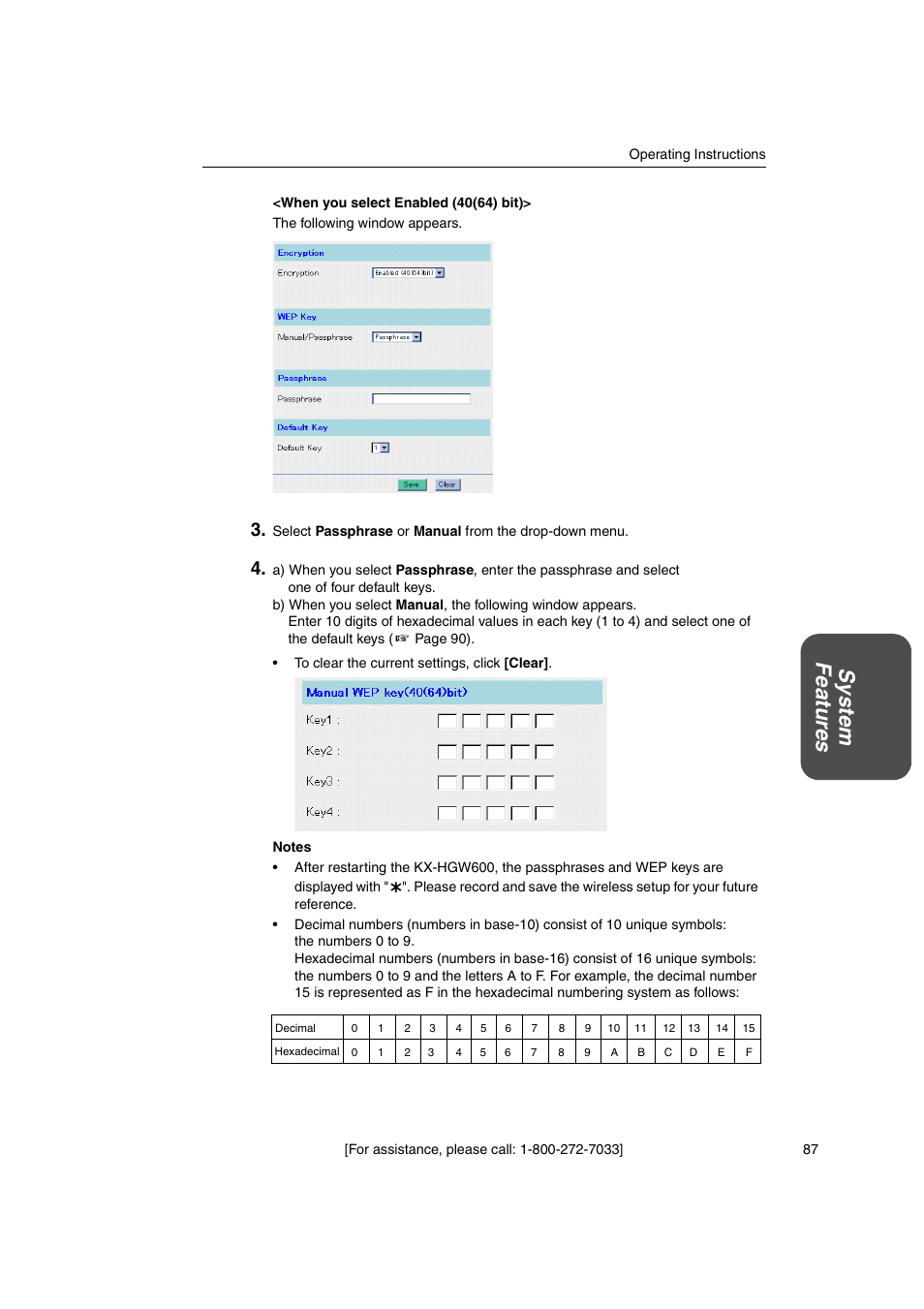 System featur es | Panasonic KX-HGW600 User Manual | Page 87 / 152