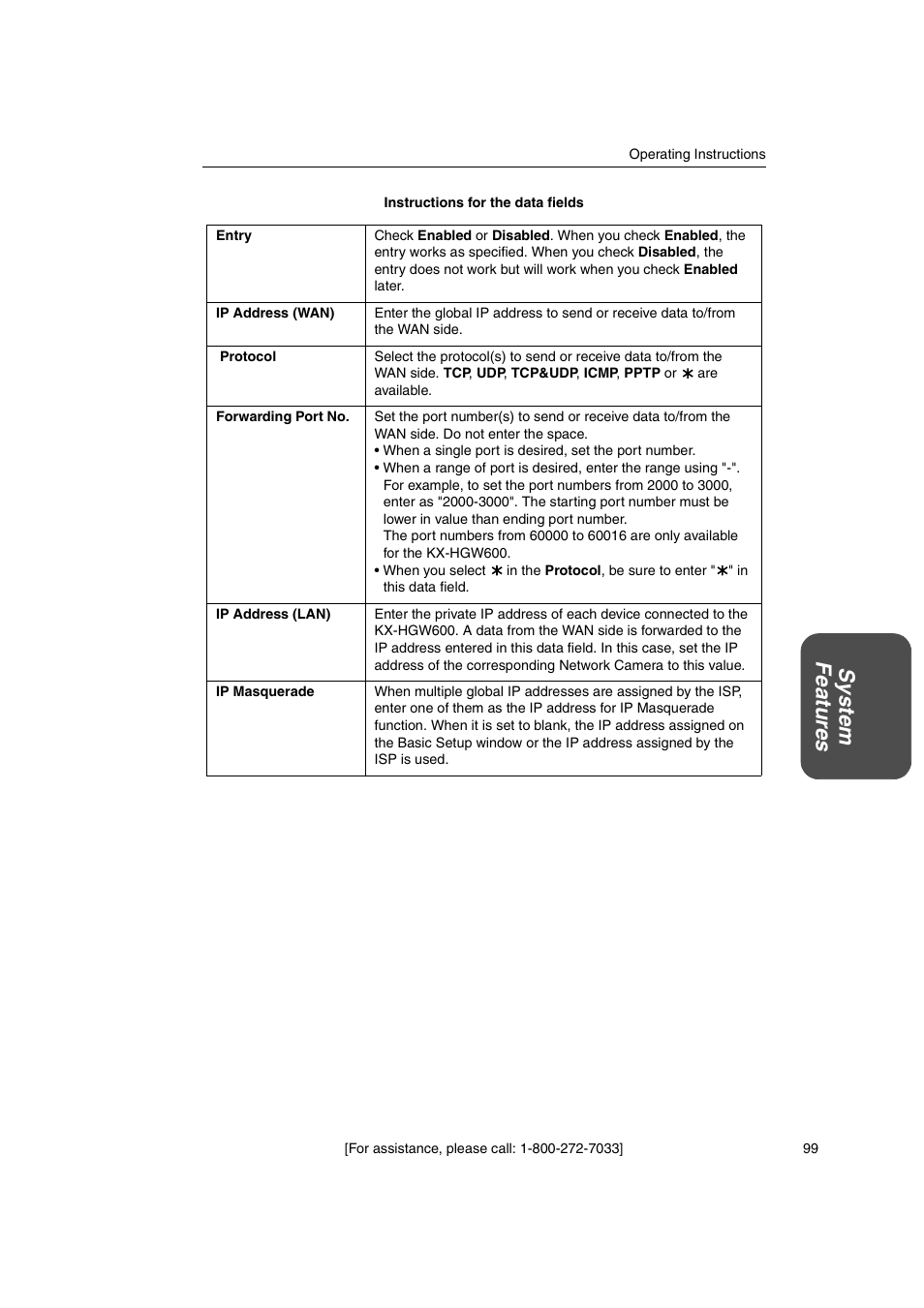 System featur es | Panasonic KX-HGW600 User Manual | Page 99 / 152