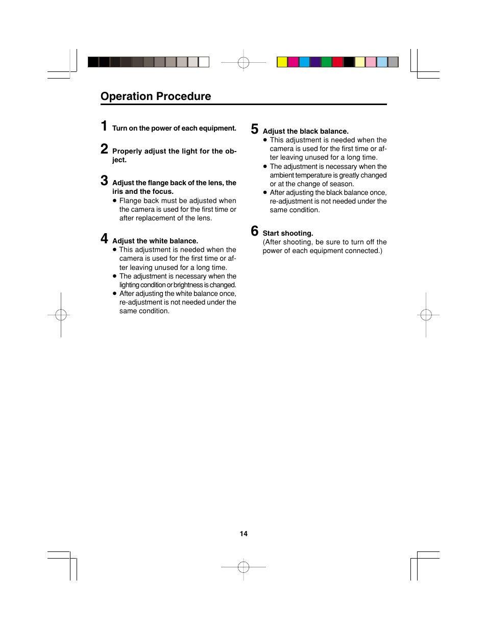 Operation procedure | Panasonic AK-HC900P User Manual | Page 14 / 33