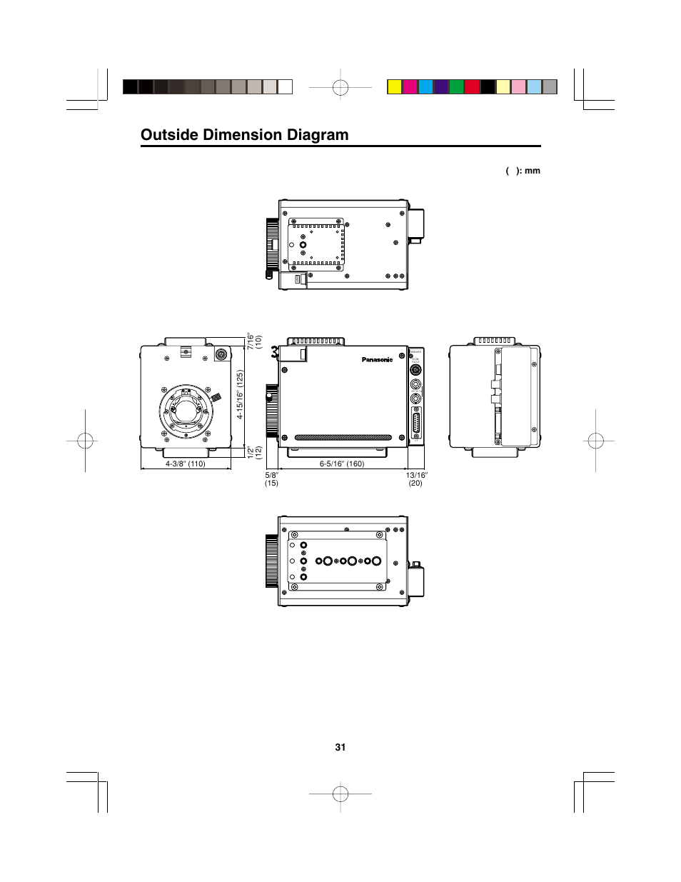 Outside dimension diagram | Panasonic AK-HC900P User Manual | Page 31 / 33