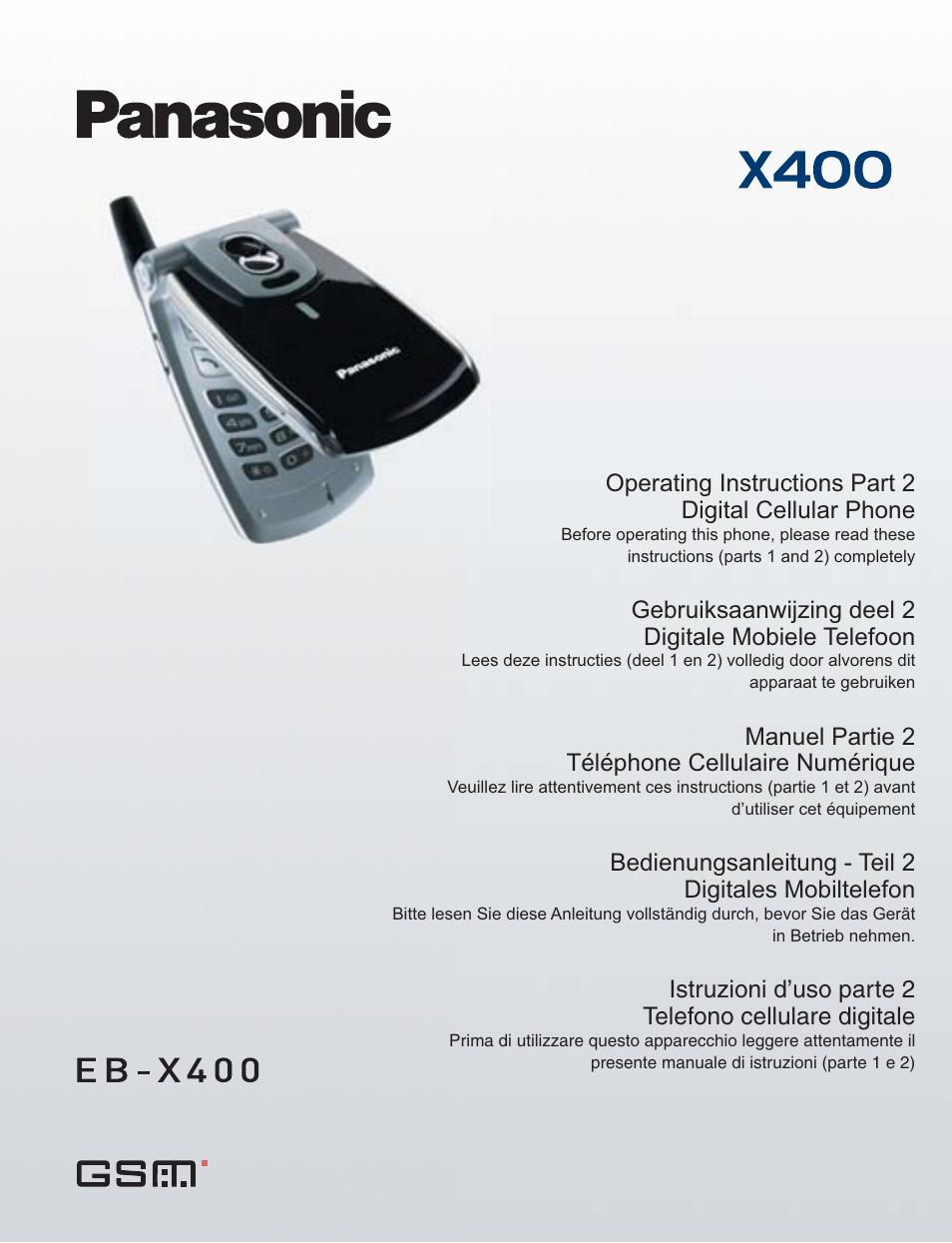 Panasonic EB-X400 User Manual | 45 pages