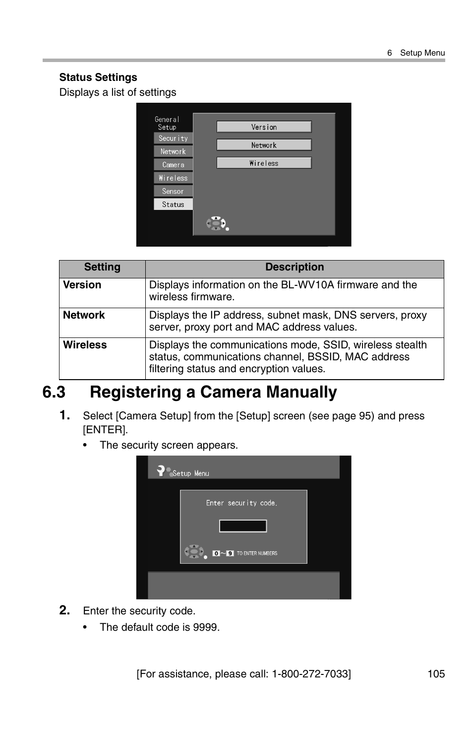 3 registering a camera manually | Panasonic BL-WV10A User Manual | Page 105 / 184