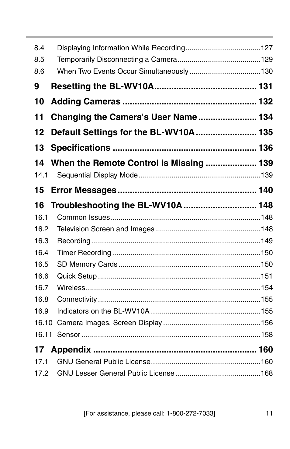 17 appendix | Panasonic BL-WV10A User Manual | Page 11 / 184