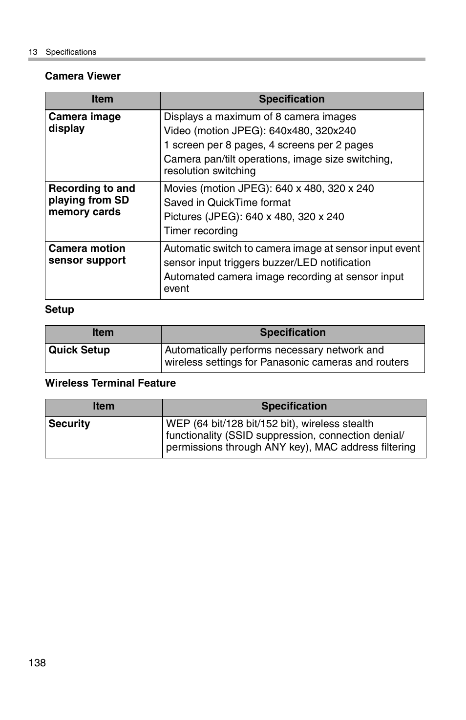 Panasonic BL-WV10A User Manual | Page 138 / 184