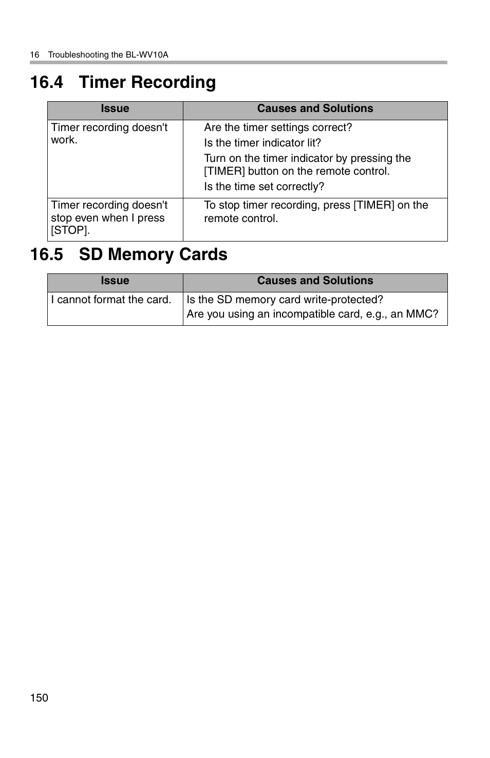 Panasonic BL-WV10A User Manual | Page 150 / 184