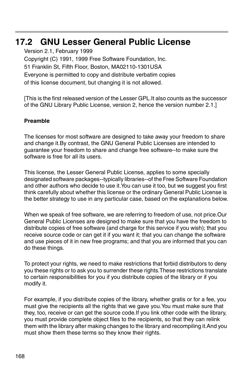 2 gnu lesser general public license | Panasonic BL-WV10A User Manual | Page 168 / 184