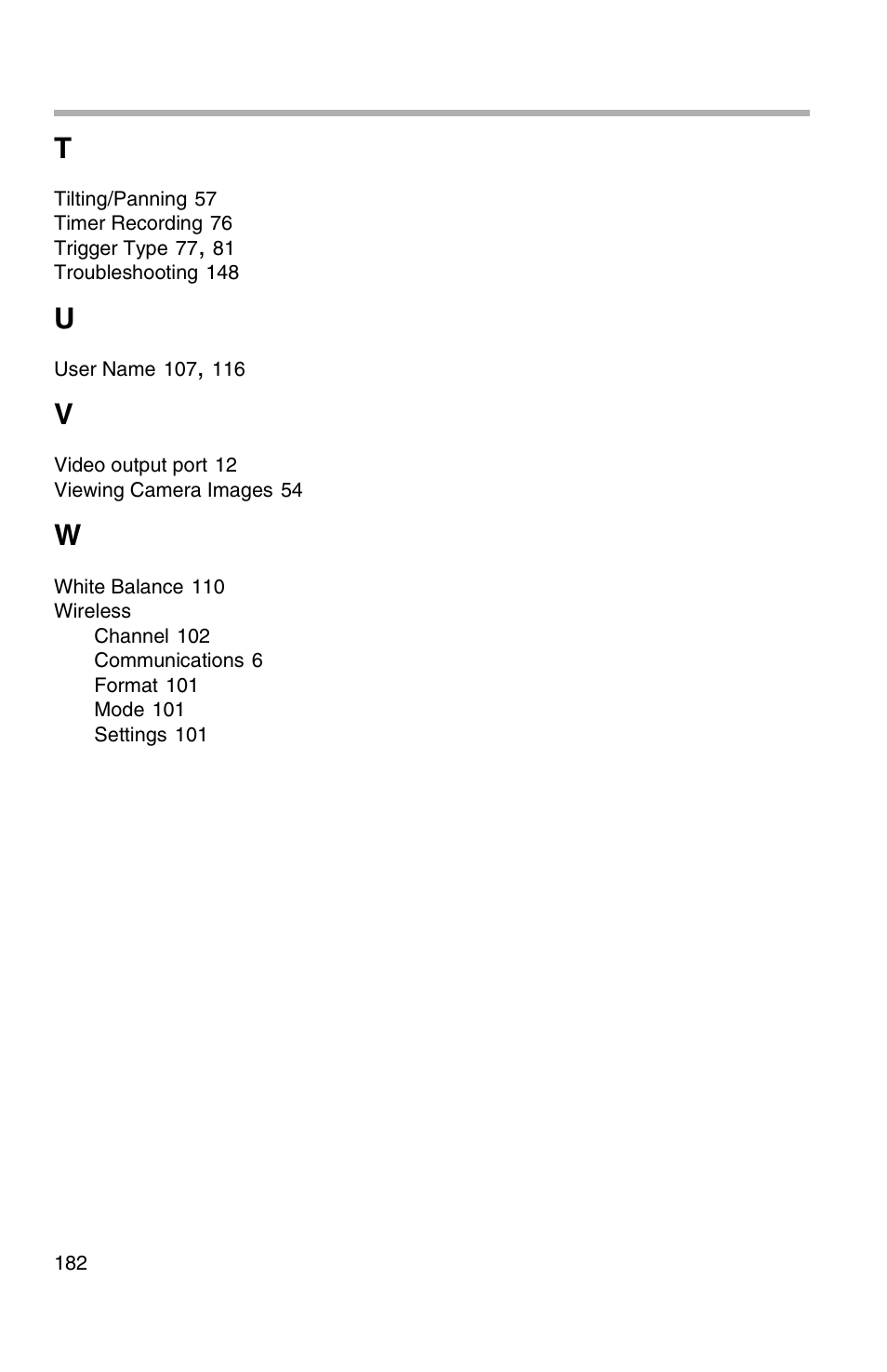 Panasonic BL-WV10A User Manual | Page 182 / 184
