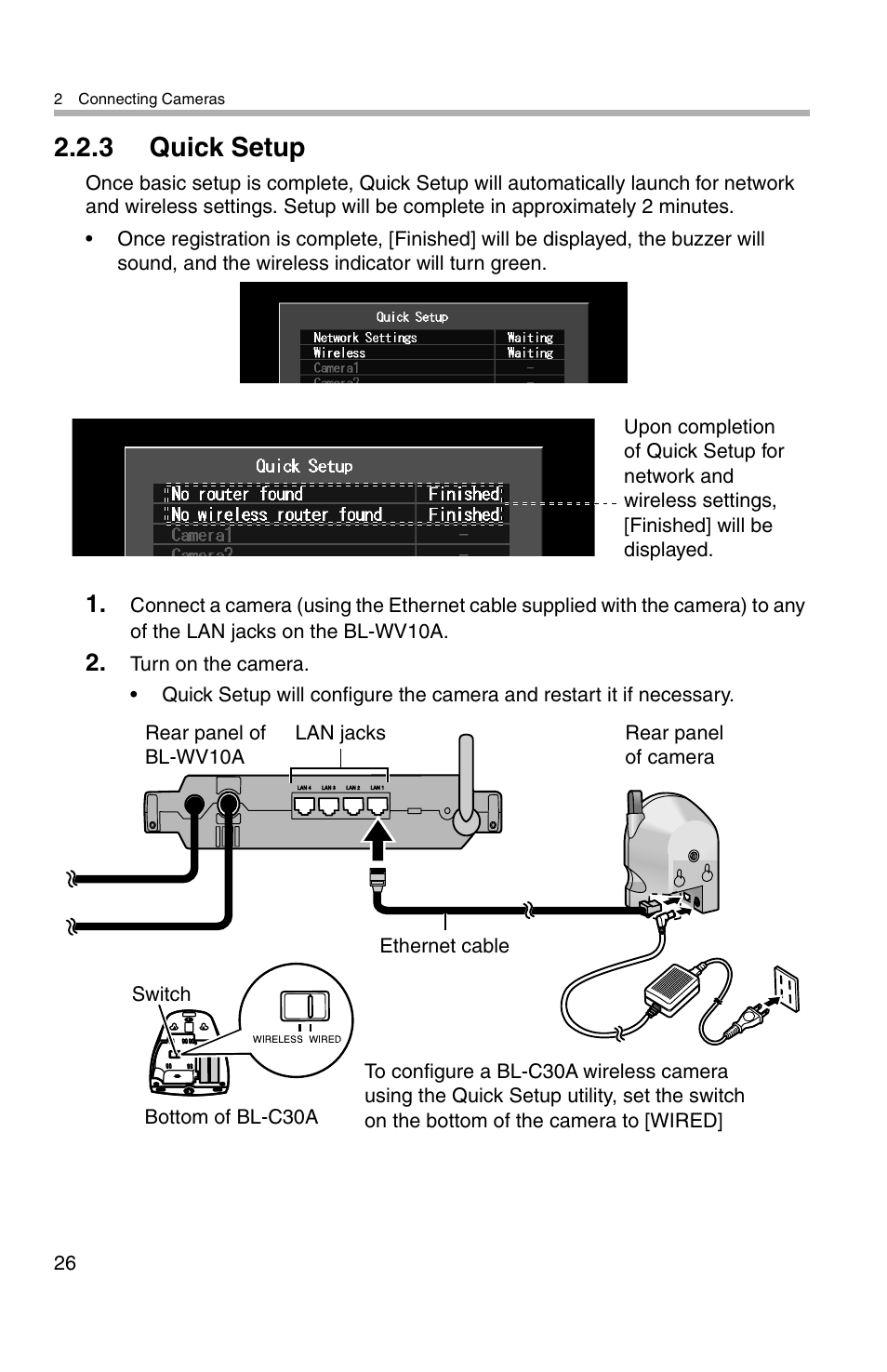 3 quick setup | Panasonic BL-WV10A User Manual | Page 26 / 184