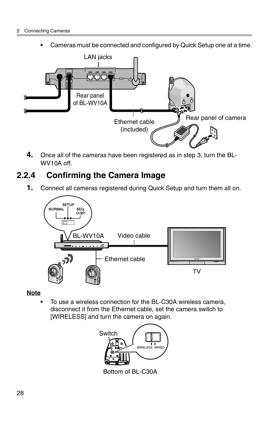 4 confirming the camera image | Panasonic BL-WV10A User Manual | Page 28 / 184