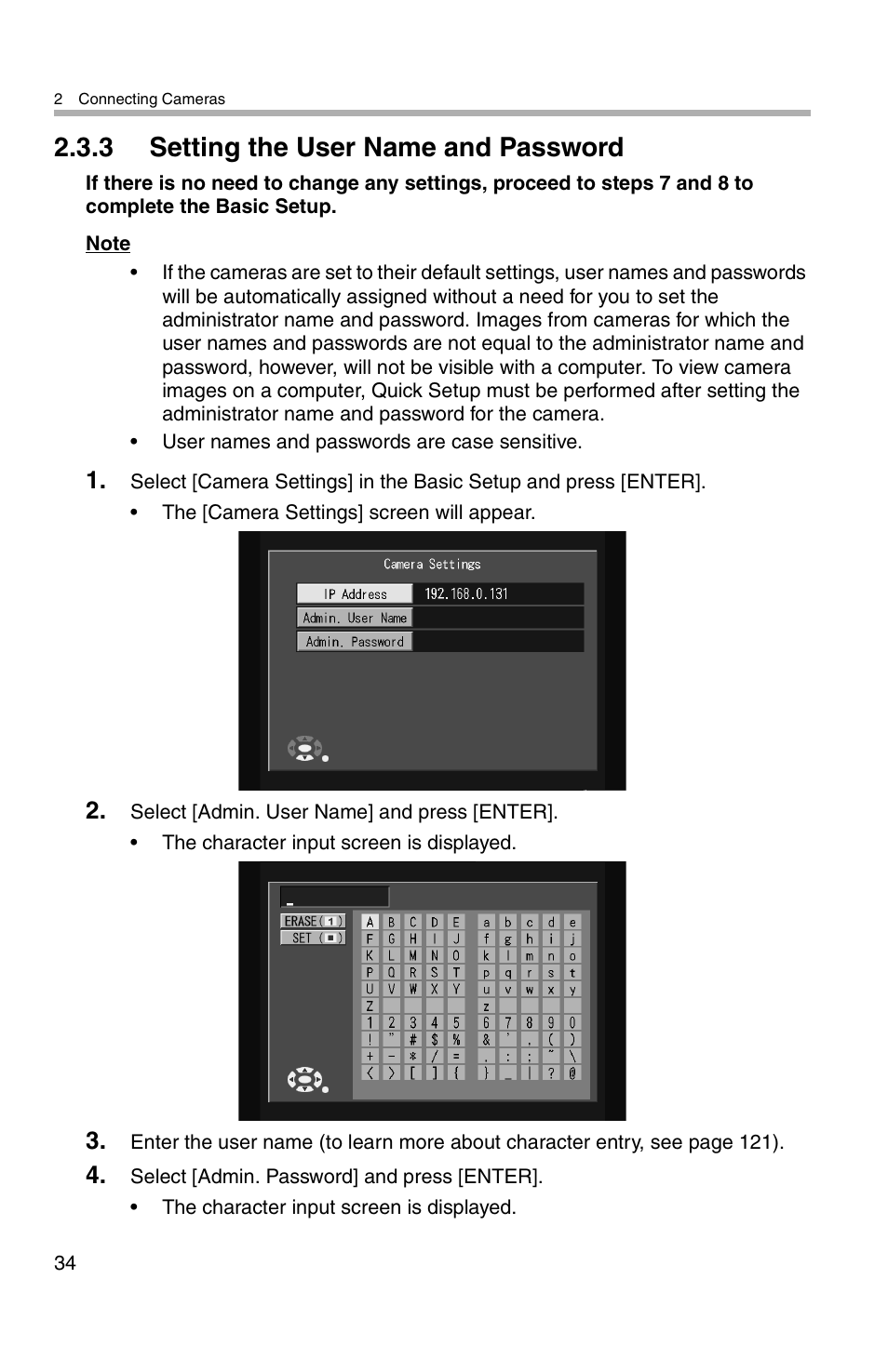 3 setting the user name and password | Panasonic BL-WV10A User Manual | Page 34 / 184