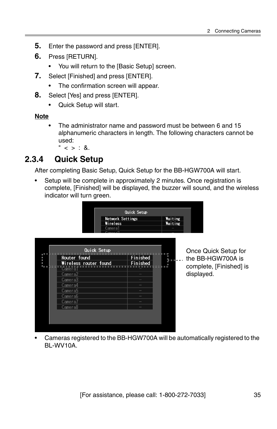 4 quick setup | Panasonic BL-WV10A User Manual | Page 35 / 184
