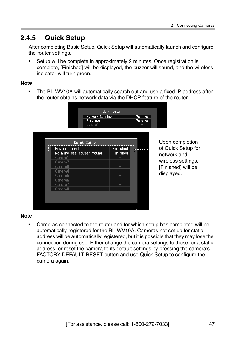 5 quick setup | Panasonic BL-WV10A User Manual | Page 47 / 184