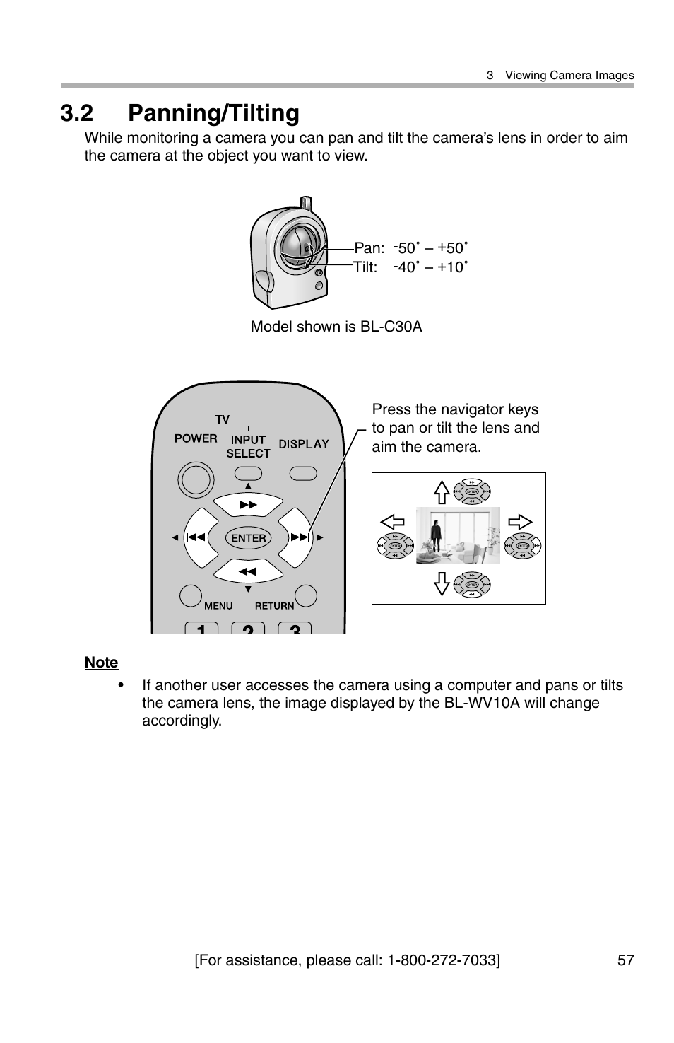 2 panning/tilting | Panasonic BL-WV10A User Manual | Page 57 / 184