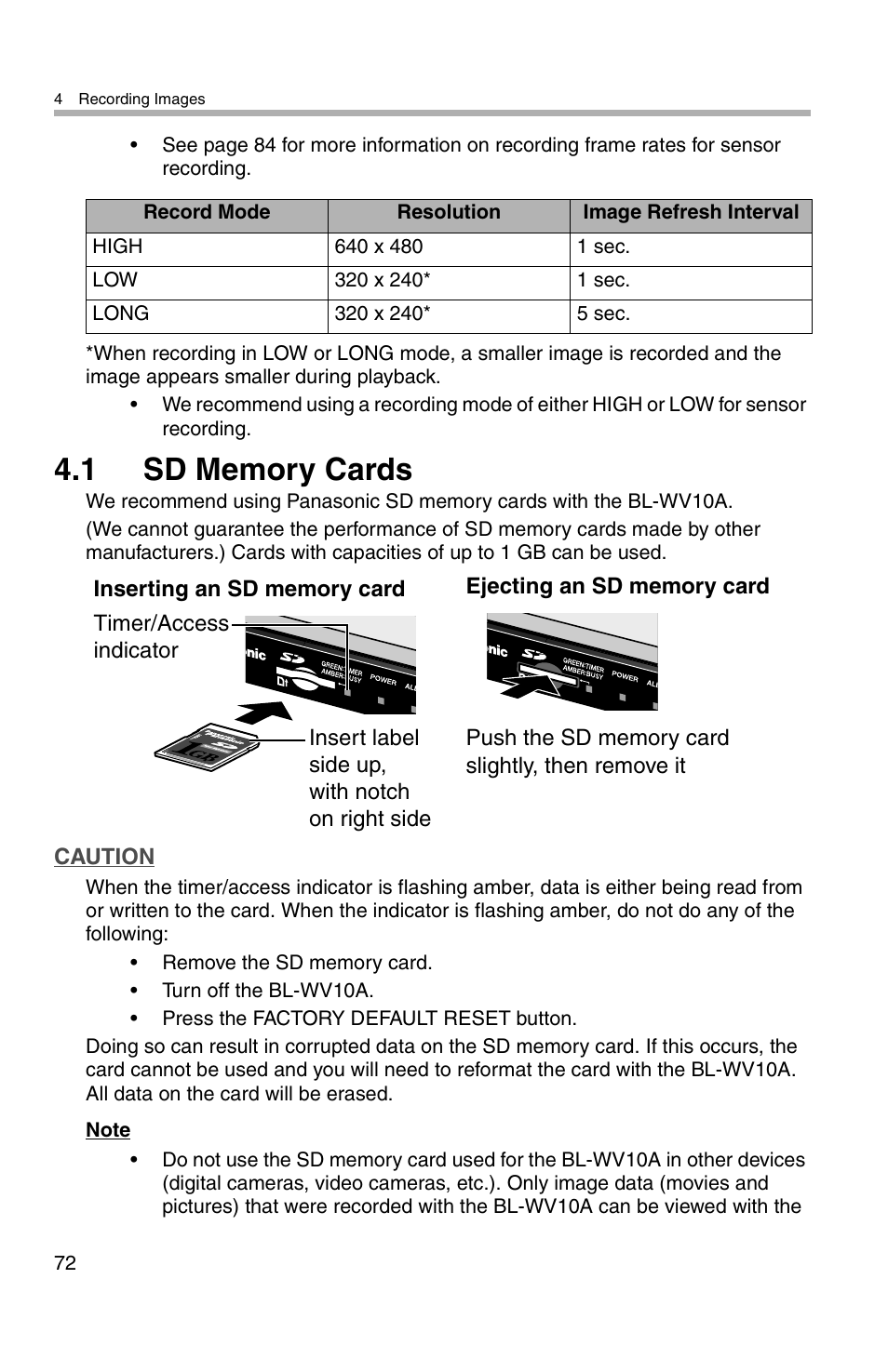 Panasonic BL-WV10A User Manual | Page 72 / 184
