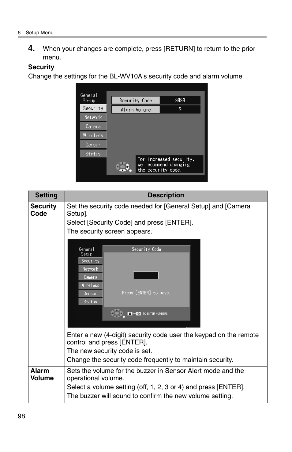 Panasonic BL-WV10A User Manual | Page 98 / 184