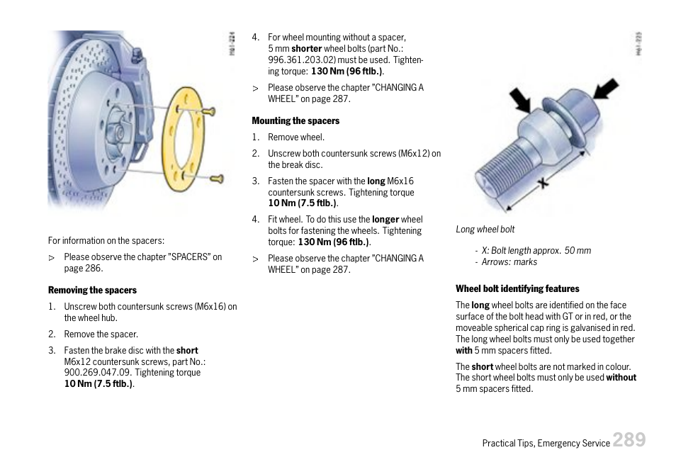 Porsche 911 Carrera User Manual | Page 291 / 355