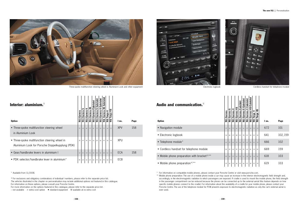 Interior: aluminium, Audio and communication | Porsche 911 User Manual | Page 75 / 87