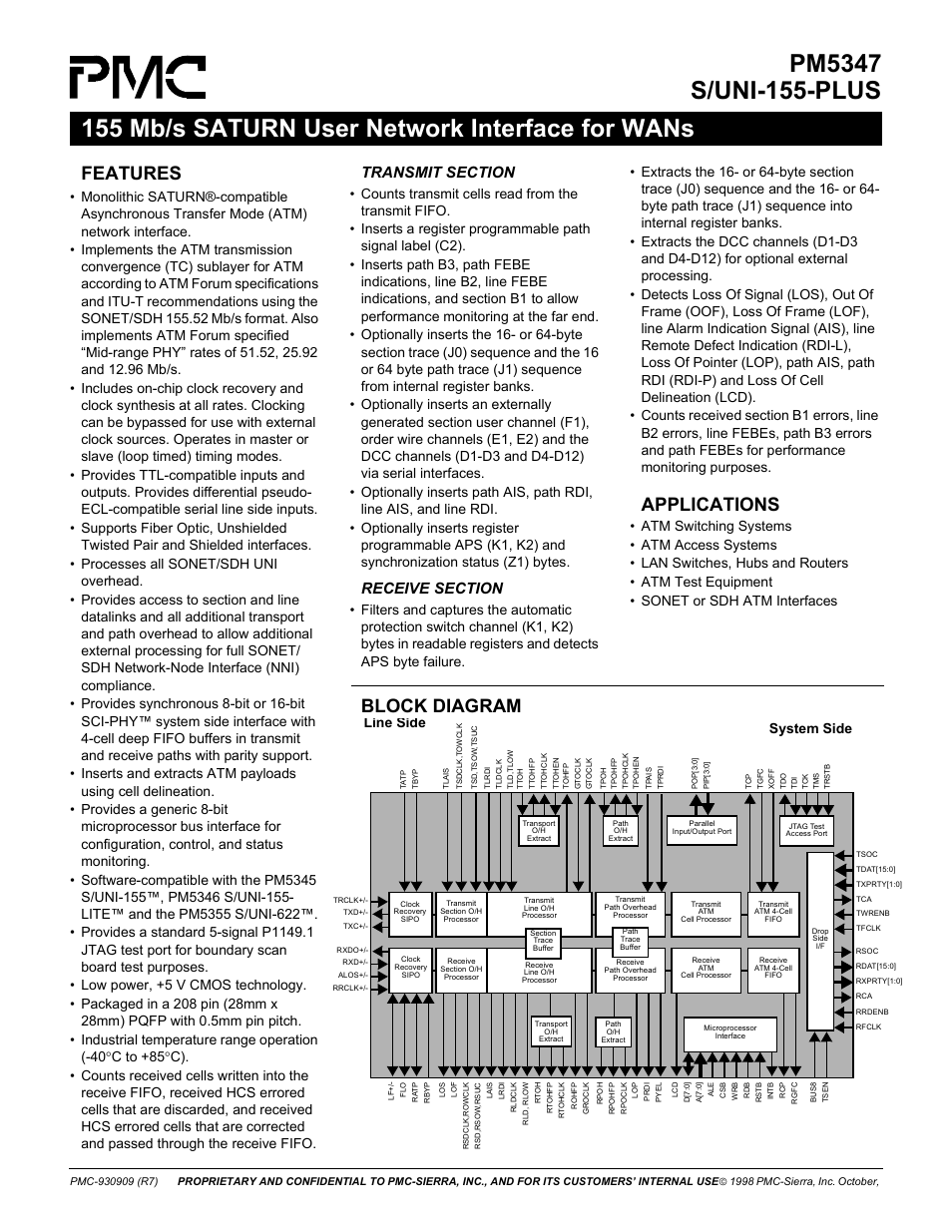 PMC-Sierra PM5347 User Manual | 2 pages