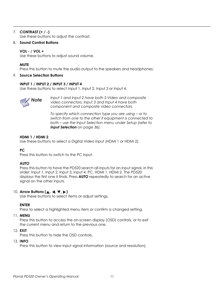 Prel imina ry | Planar FULL-HD PD520 User Manual | Page 23 / 66