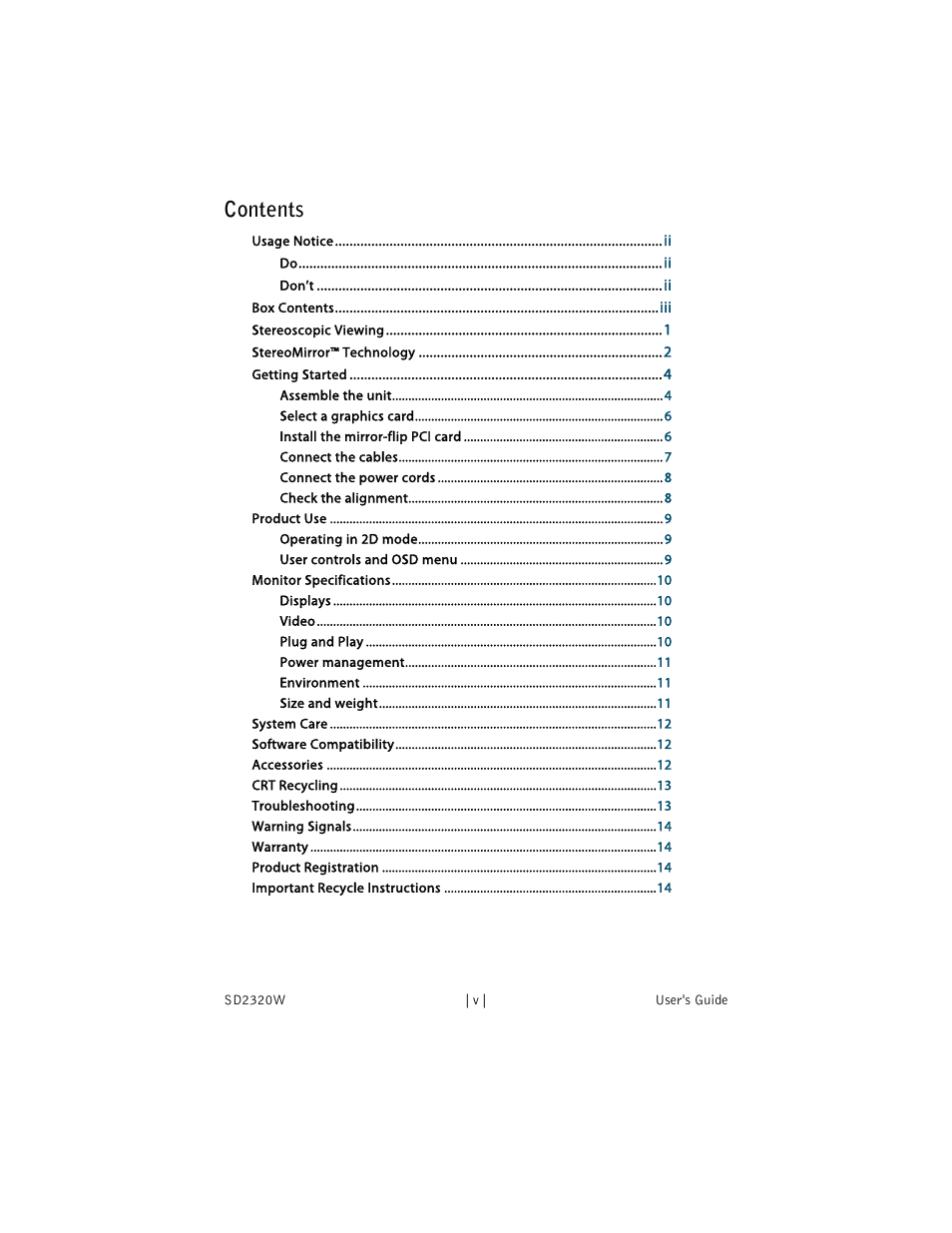 Planar SD2320W User Manual | Page 5 / 20