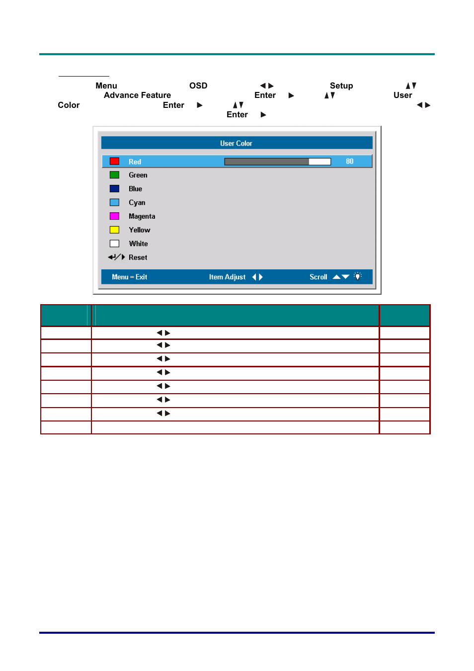 User color | Planar PR Line PR3020 User Manual | Page 34 / 54