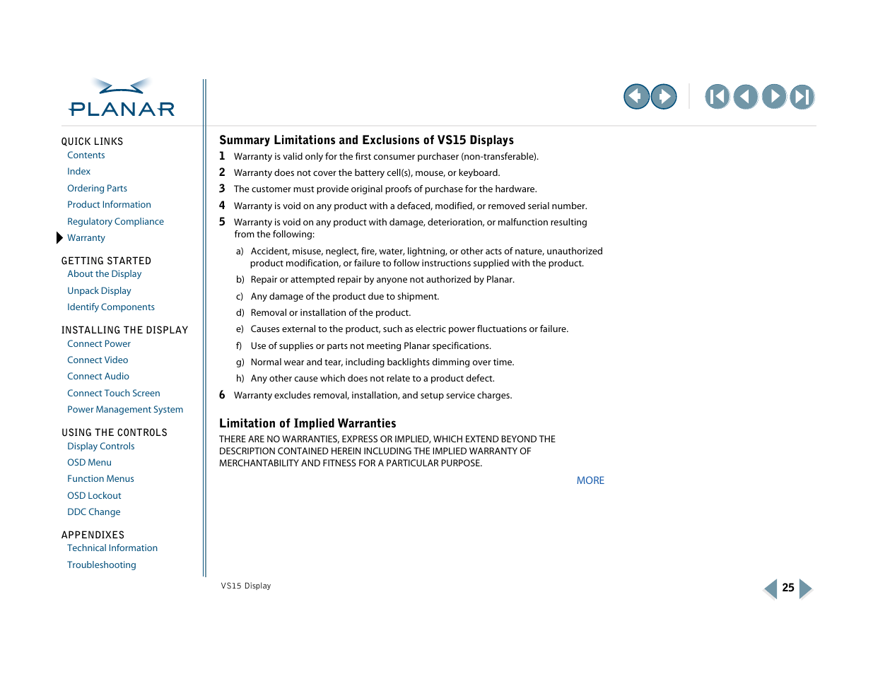 More | Planar VS15XAD-TR User Manual | Page 33 / 37