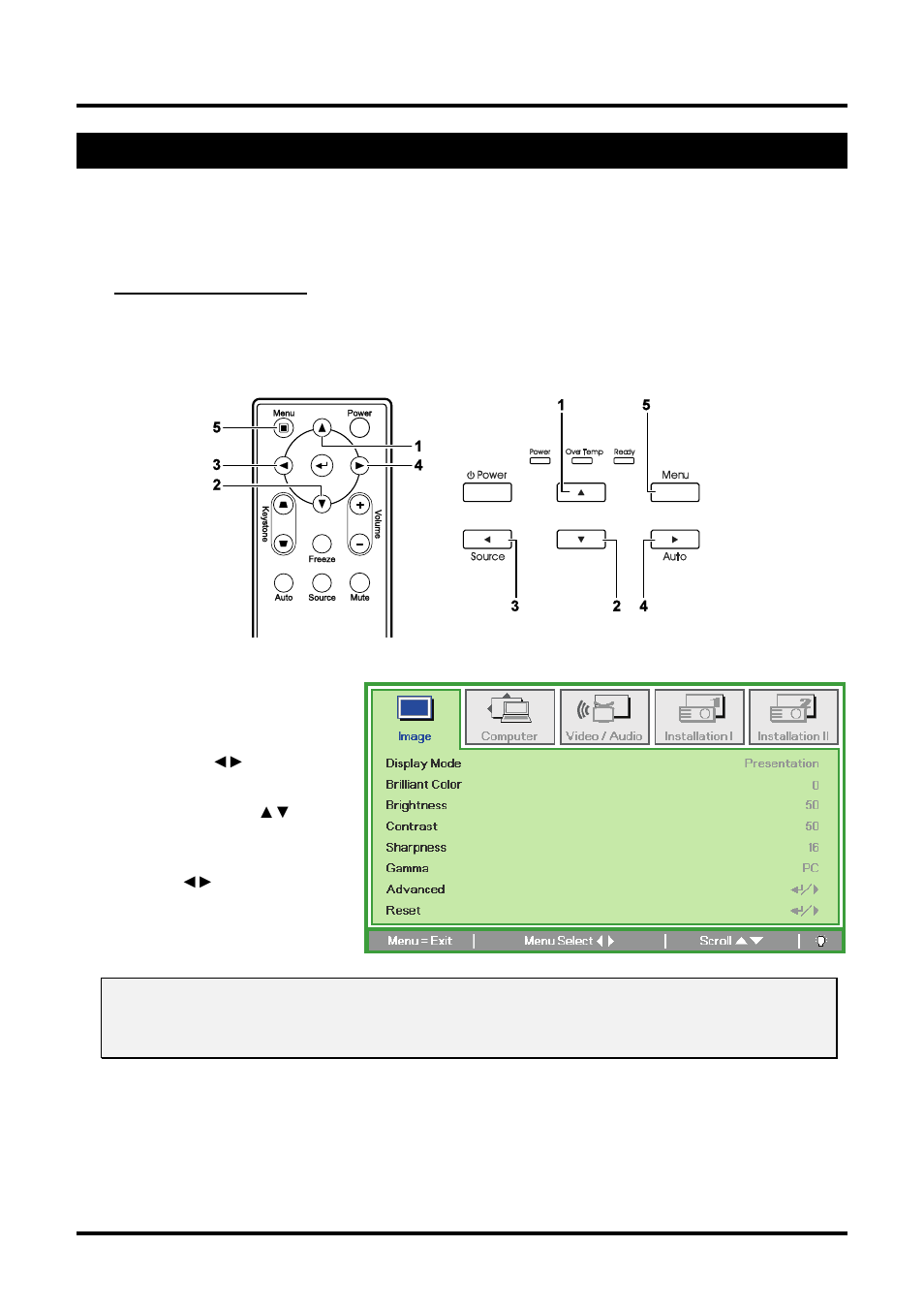 On-screen display (osd) menu settings, Osd menu controls, Navigating the osd | Osd m, Ontrols | Planar PR Line PR6022 User Manual | Page 26 / 57