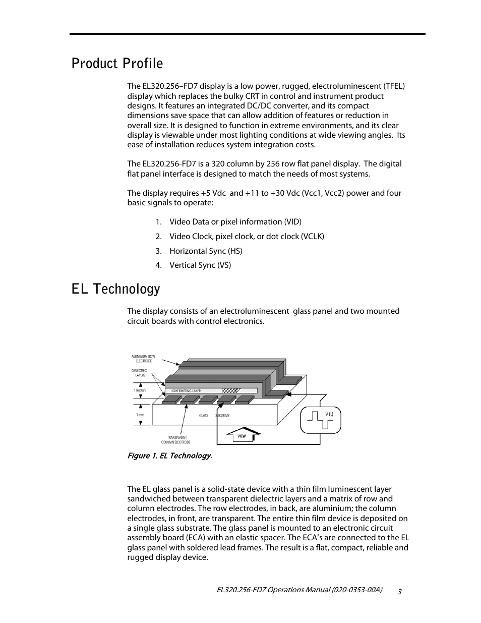 Product profile, El technology | Planar High Brightness User Manual | Page 5 / 18
