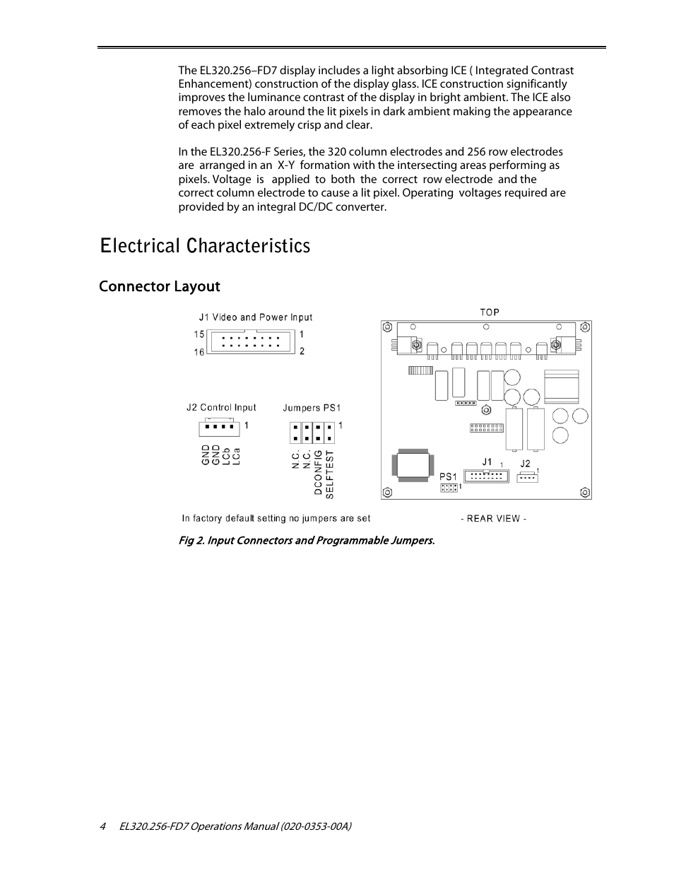 Electrical characteristics | Planar High Brightness User Manual | Page 6 / 18