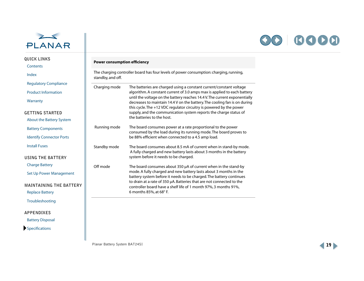 Power consumption efficiency, More | Planar BAT24SI User Manual | Page 24 / 31