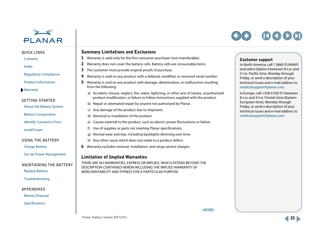More | Planar BAT24SI User Manual | Page 27 / 31