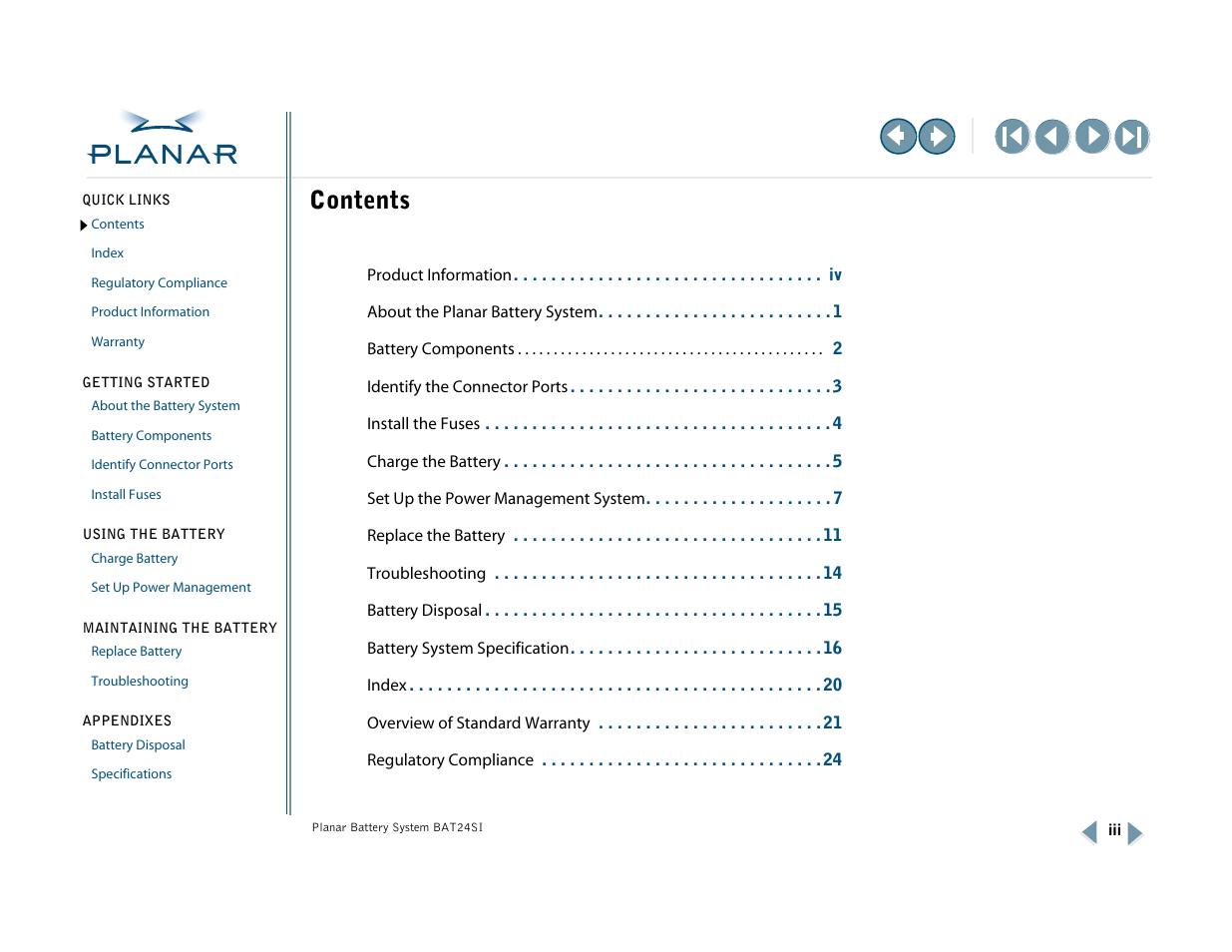 Planar BAT24SI User Manual | Page 3 / 31