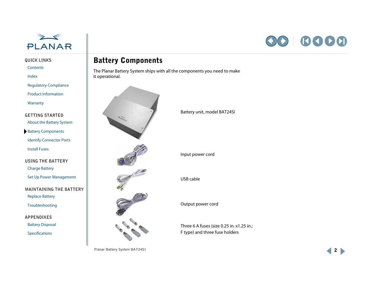 Battery components | Planar BAT24SI User Manual | Page 7 / 31