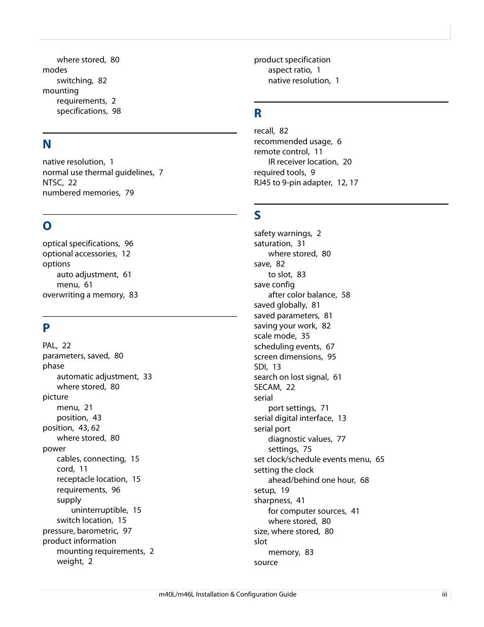 Planar M46L User Manual | Page 115 / 116