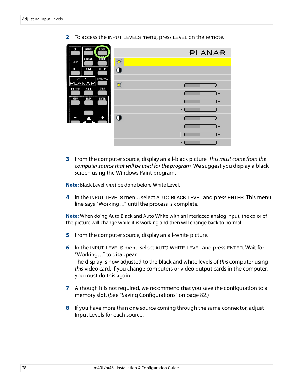 Planar M46L User Manual | Page 38 / 116