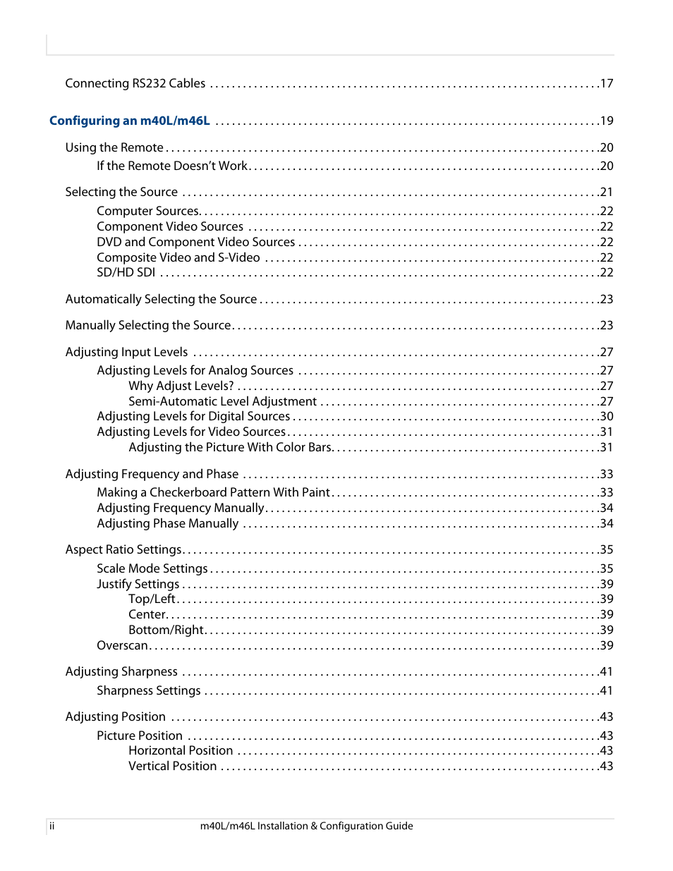 Planar M46L User Manual | Page 6 / 116