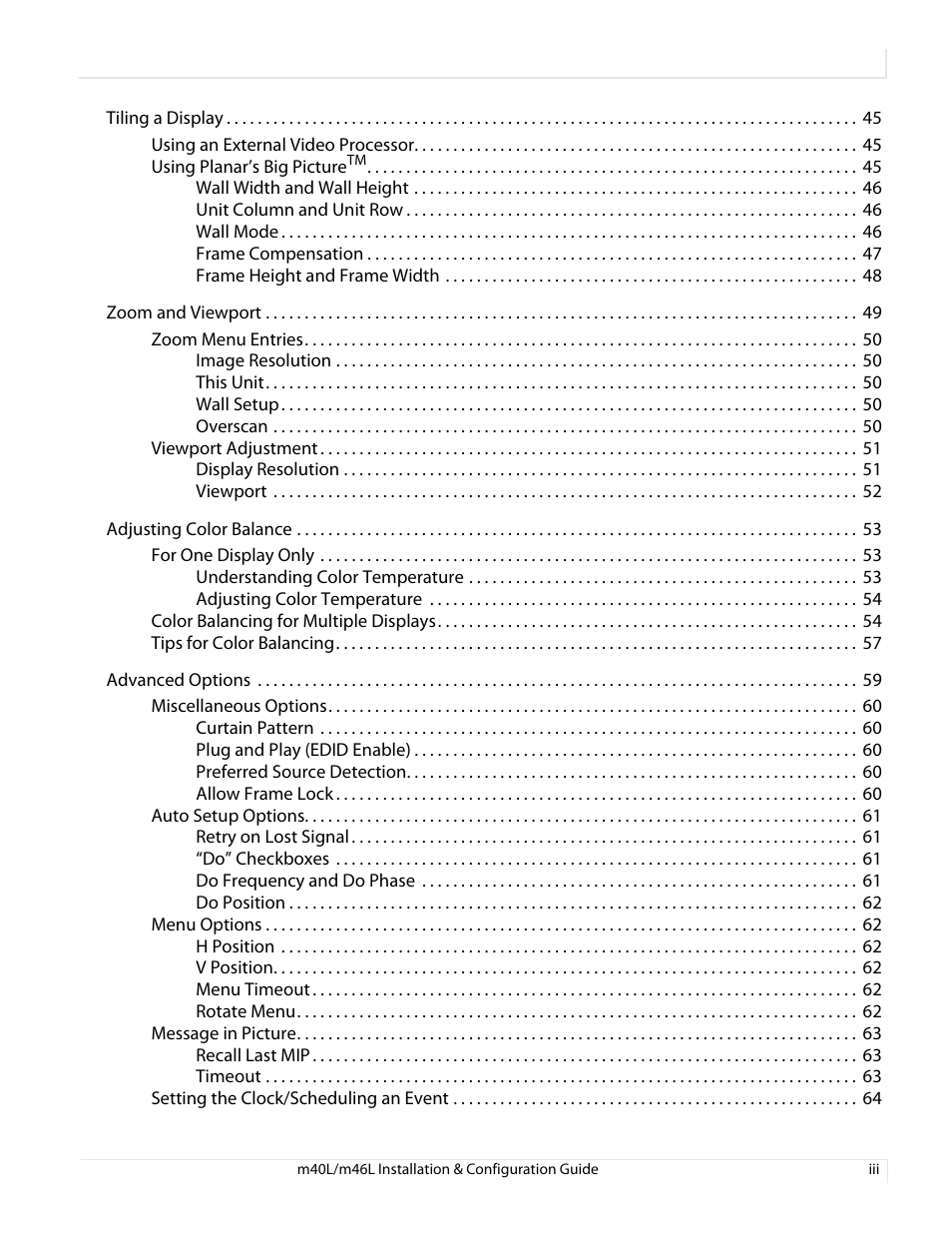 Planar M46L User Manual | Page 7 / 116