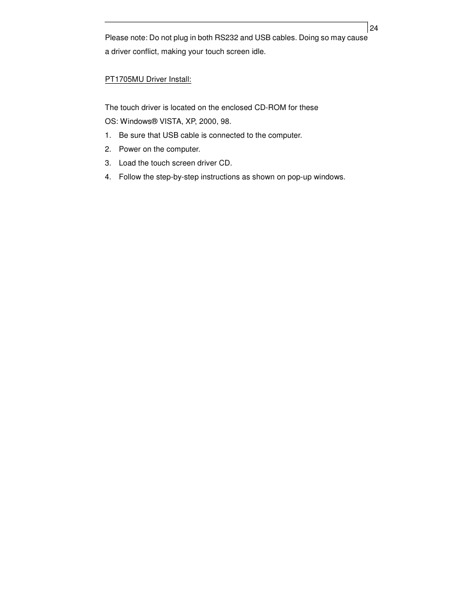 Planar TOUCH SCREEN LCD MONITORS PT1700MX User Manual | Page 26 / 28