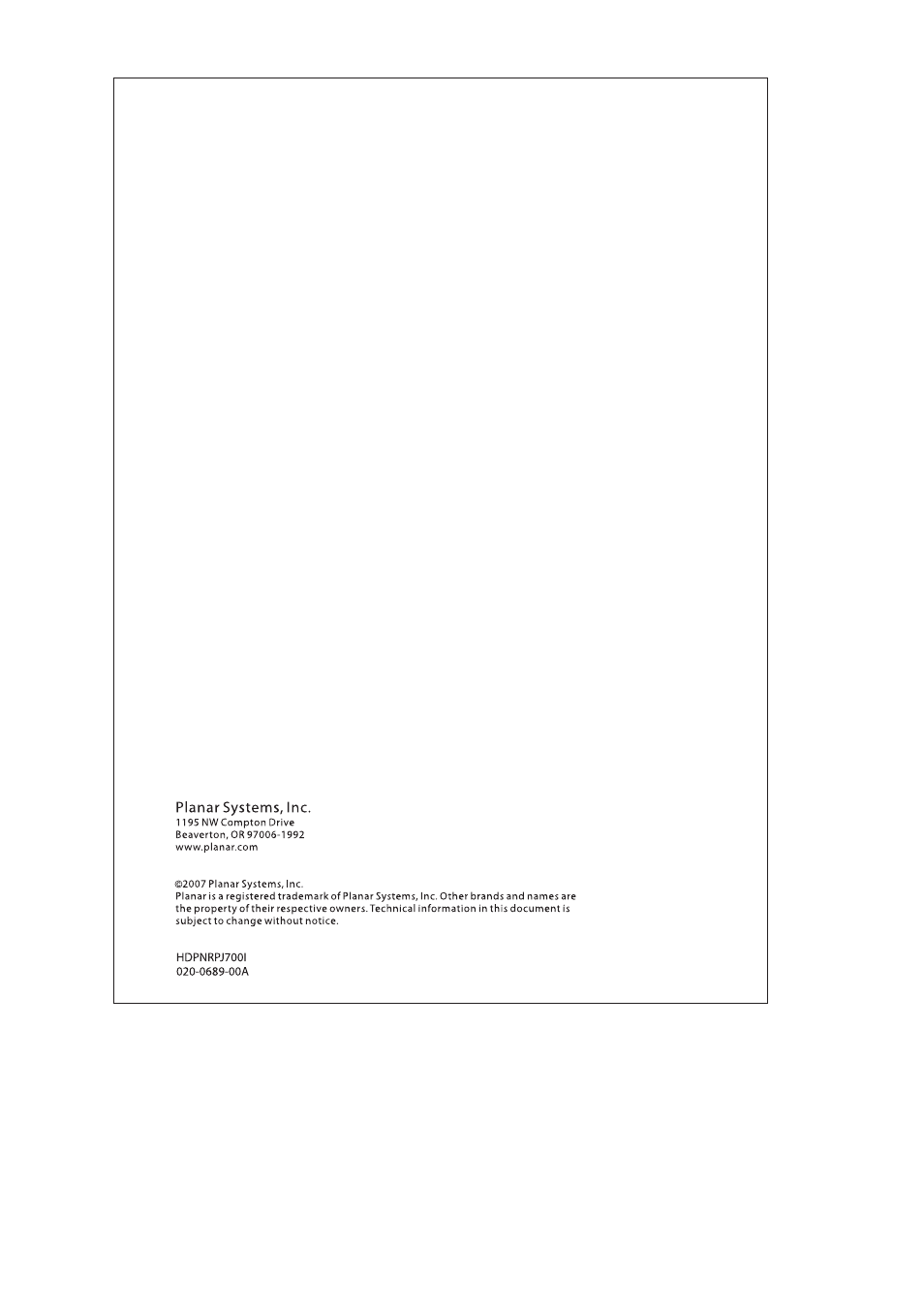 Planar ND1950 User Manual | Page 16 / 16