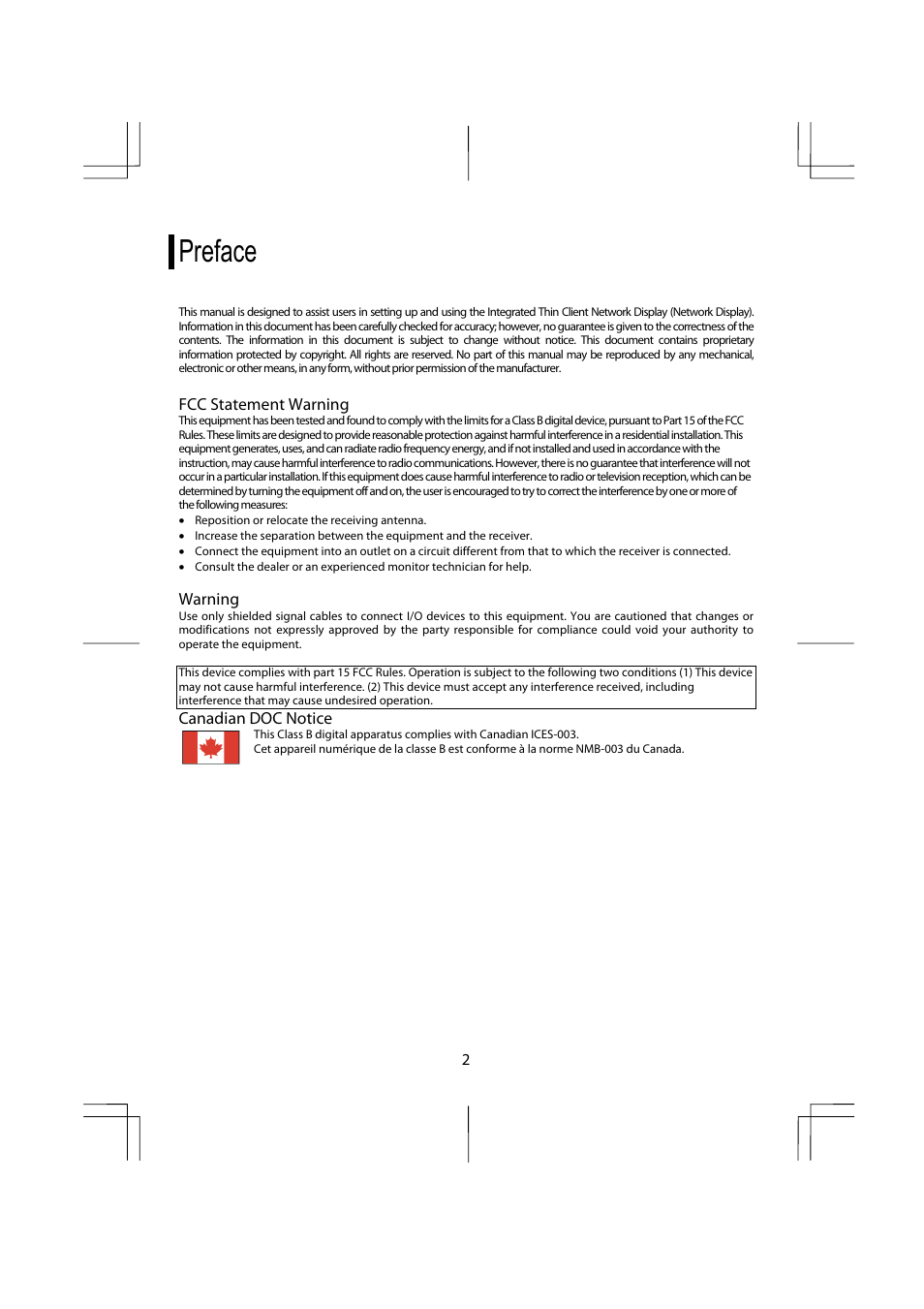 Preface | Planar ND1950 User Manual | Page 4 / 16