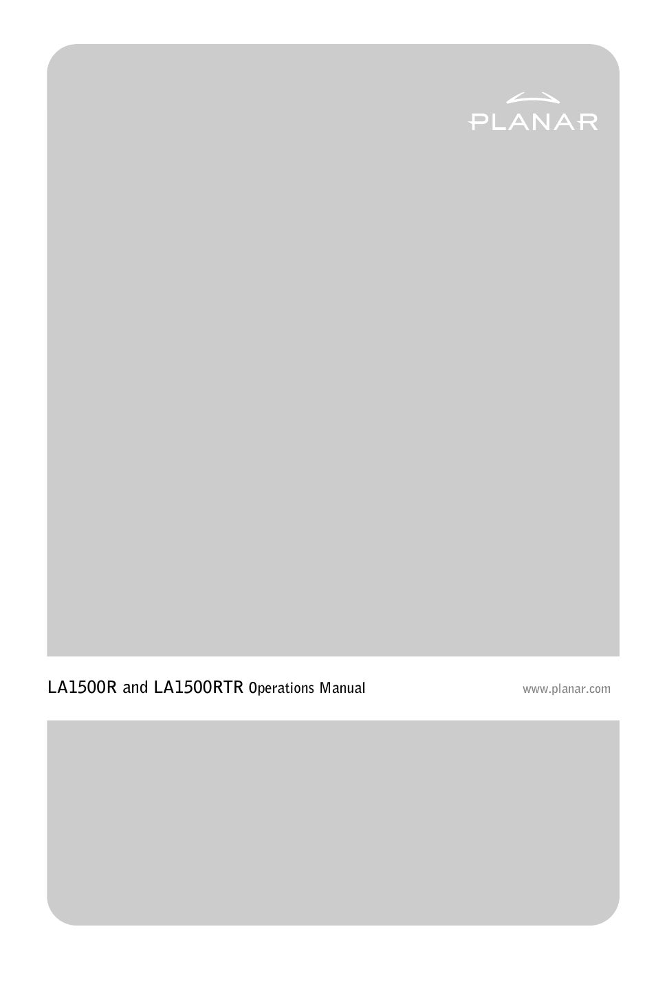 Planar LA1500RTR User Manual | 22 pages