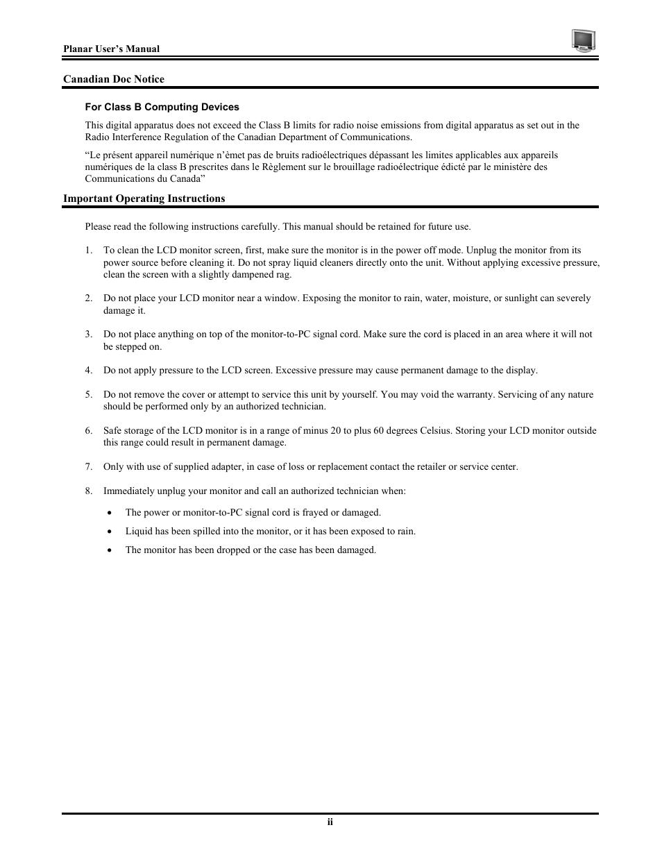 Planar CT1744NU User Manual | Page 4 / 19