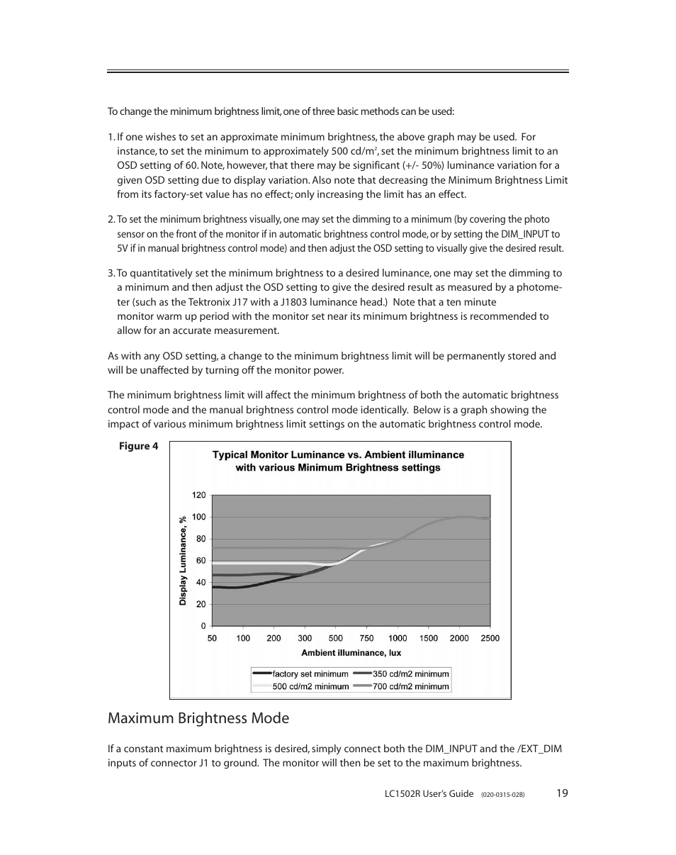 Maximum brightness mode | Planar LC1502R User Manual | Page 19 / 29