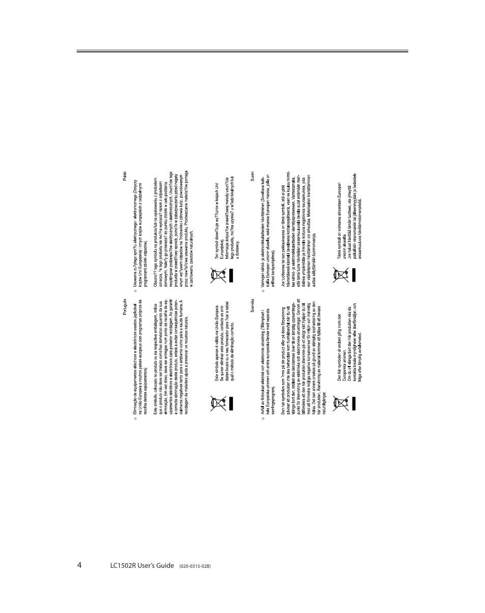 Planar LC1502R User Manual | Page 4 / 29