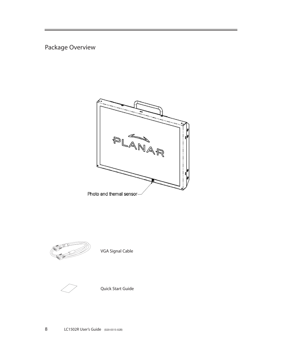 Package overview | Planar LC1502R User Manual | Page 8 / 29