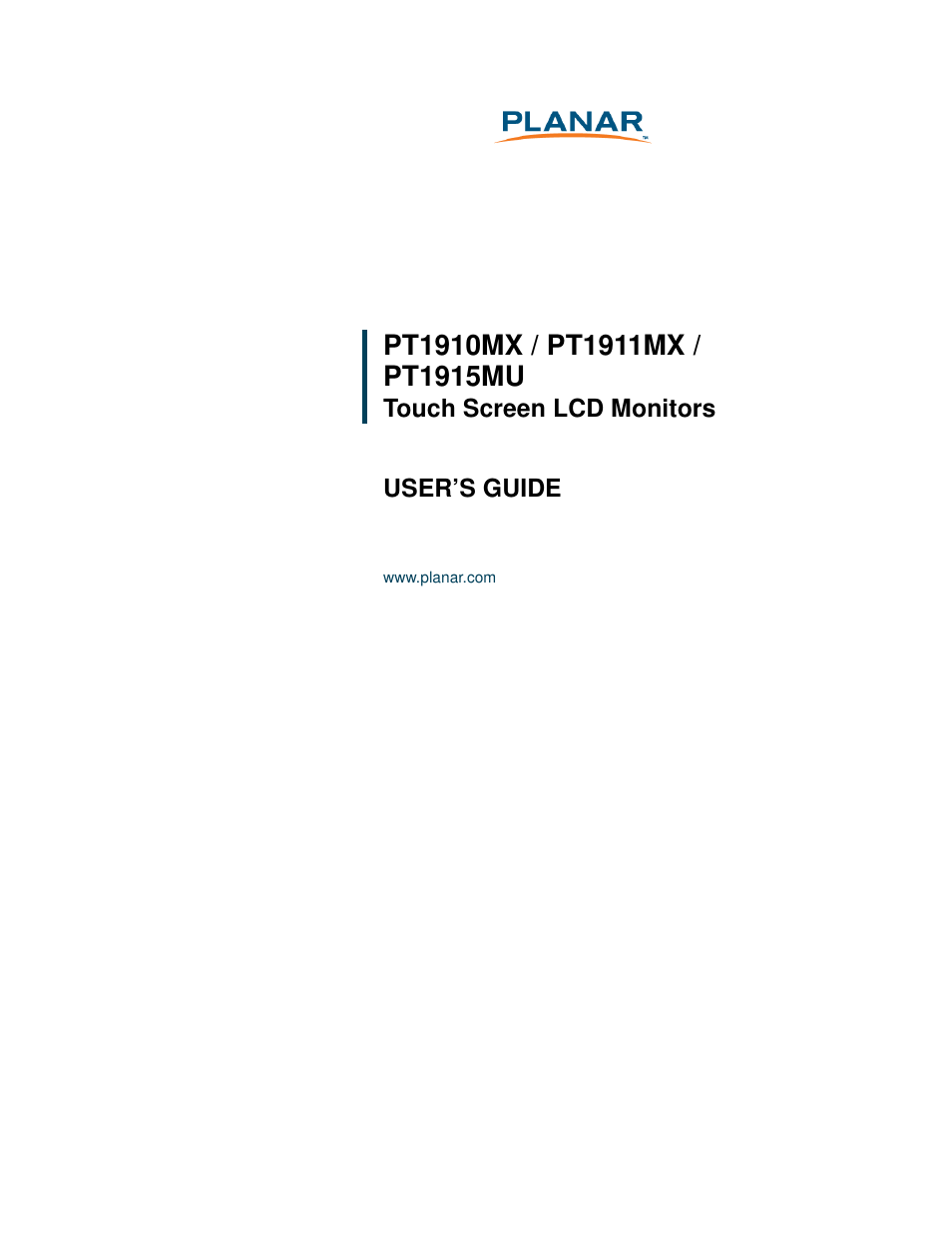 Planar PT1911MX User Manual | 30 pages
