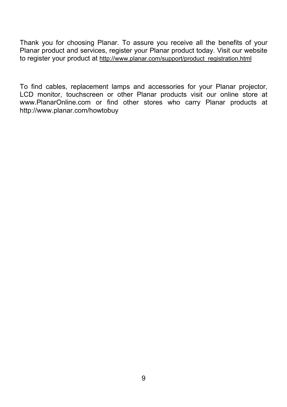 Planar PQ1710M User Manual | Page 9 / 21
