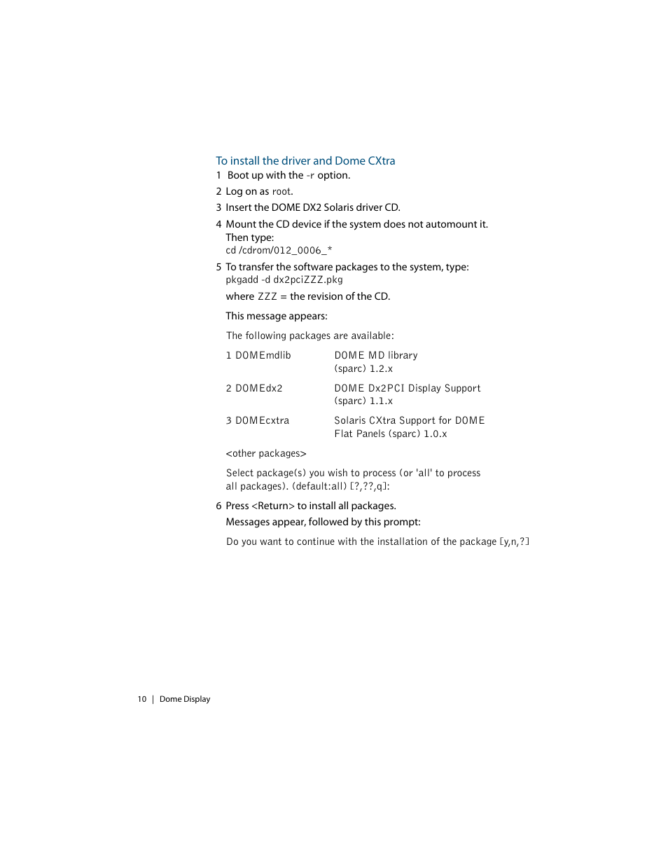 To install the driver and dome cxtra | Planar C3i/EX User Manual | Page 20 / 64