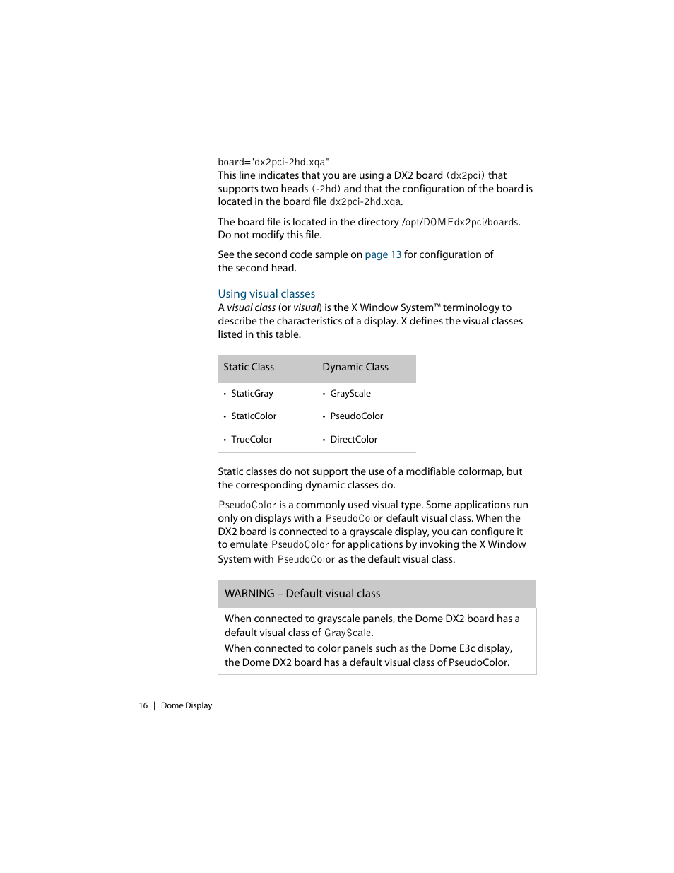 Using visual classes | Planar C3i/EX User Manual | Page 26 / 64