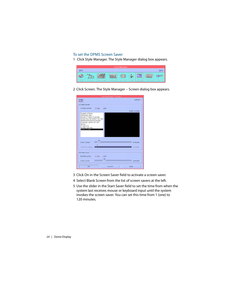 To set the dpms screen saver | Planar C3i/EX User Manual | Page 34 / 64